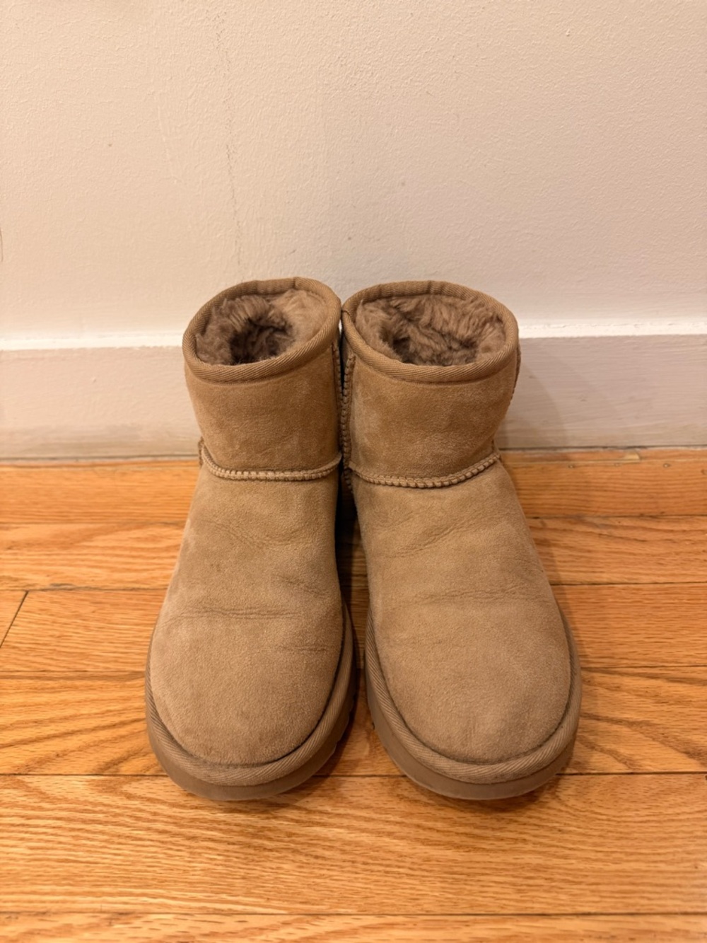 UGG Chestnut Suede Short Shearling Booties